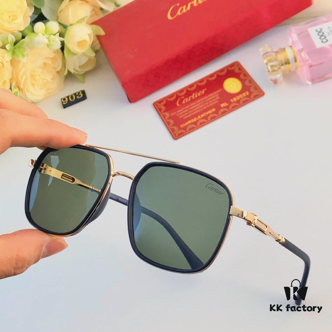 Cartier Double Bridge Sunglasses for Men, Stylish and Trendy Oversized Sun Glasses, Fashionable UV Protection Shades for Driving and Everyday Wear