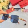 Cartier Retro Fashion Square Frameless Cut-Out Sunglasses Unisex, Celebrity-Inspired Trendy Shades
