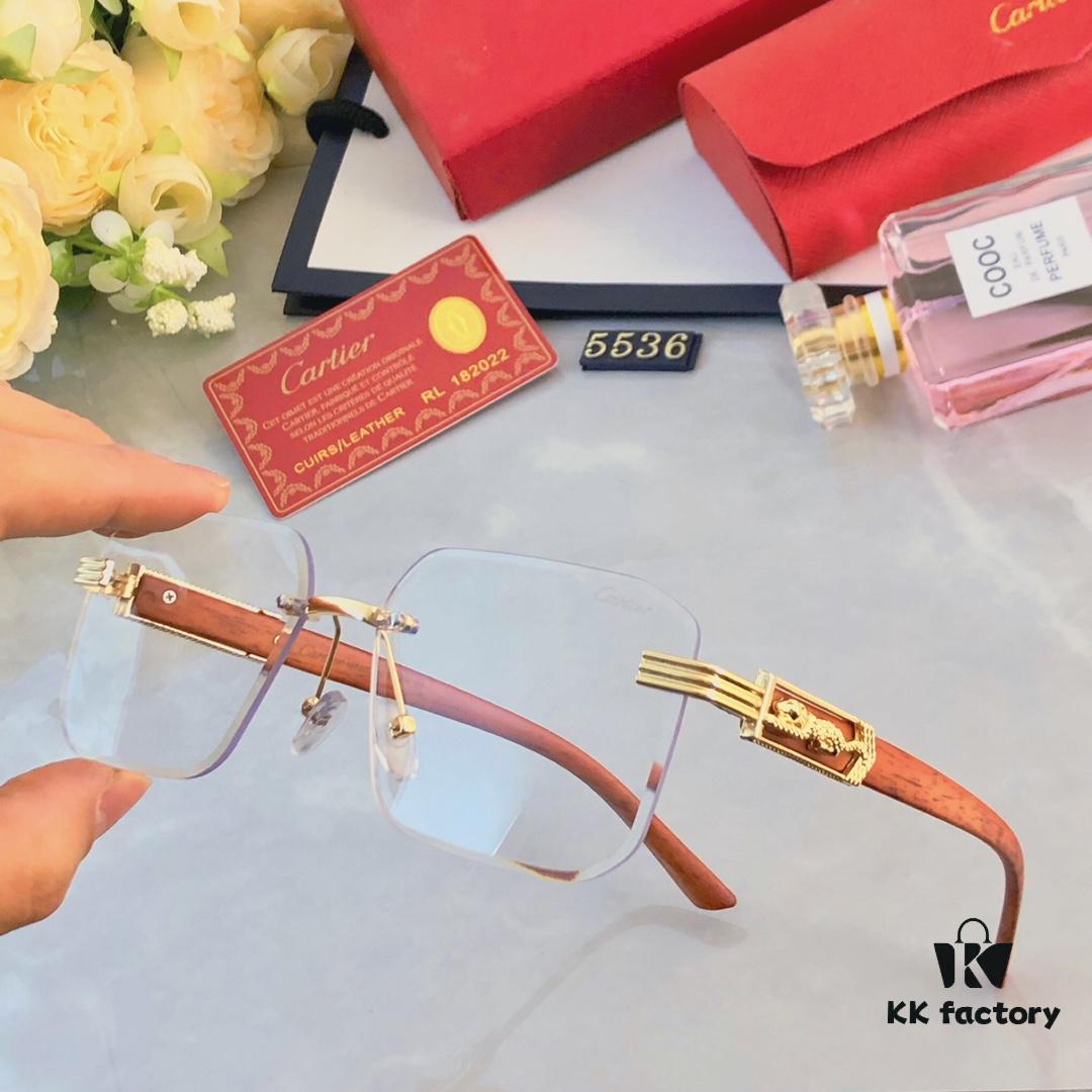 Cartier Retro Fashion Square Frameless Cut-Out Sunglasses Unisex, Celebrity-Inspired Trendy Shades