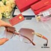 Cartier Retro Fashion Square Frameless Cut-Out Sunglasses Unisex, Celebrity-Inspired Trendy Shades