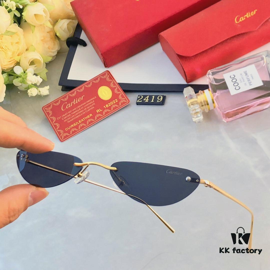 Cartier European and American Style Personalized Mini Frameless Sunglasses, Trendy Ocean Lens Sunglasses, New Arrival Sun Glasses