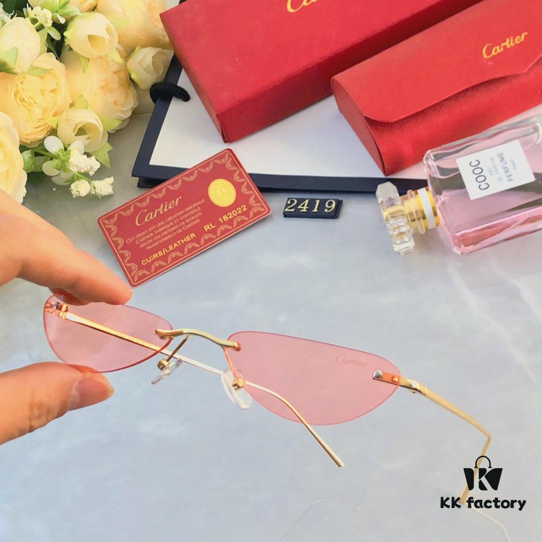 Cartier European and American Style Personalized Mini Frameless Sunglasses, Trendy Ocean Lens Sunglasses, New Arrival Sun Glasses