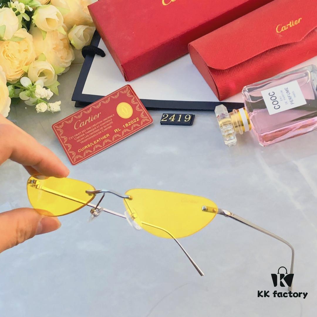 Cartier European and American Style Personalized Mini Frameless Sunglasses, Trendy Ocean Lens Sunglasses, New Arrival Sun Glasses
