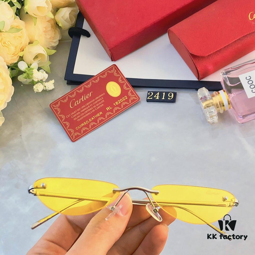 Cartier European and American Style Personalized Mini Frameless Sunglasses, Trendy Ocean Lens Sunglasses, New Arrival Sun Glasses