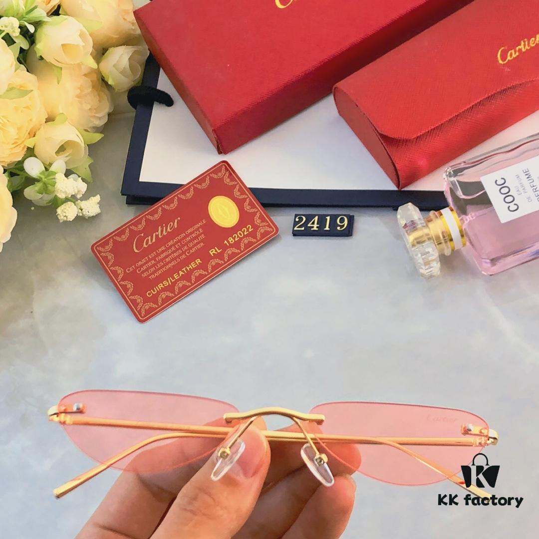 Cartier European and American Style Personalized Mini Frameless Sunglasses, Trendy Ocean Lens Sunglasses, New Arrival Sun Glasses