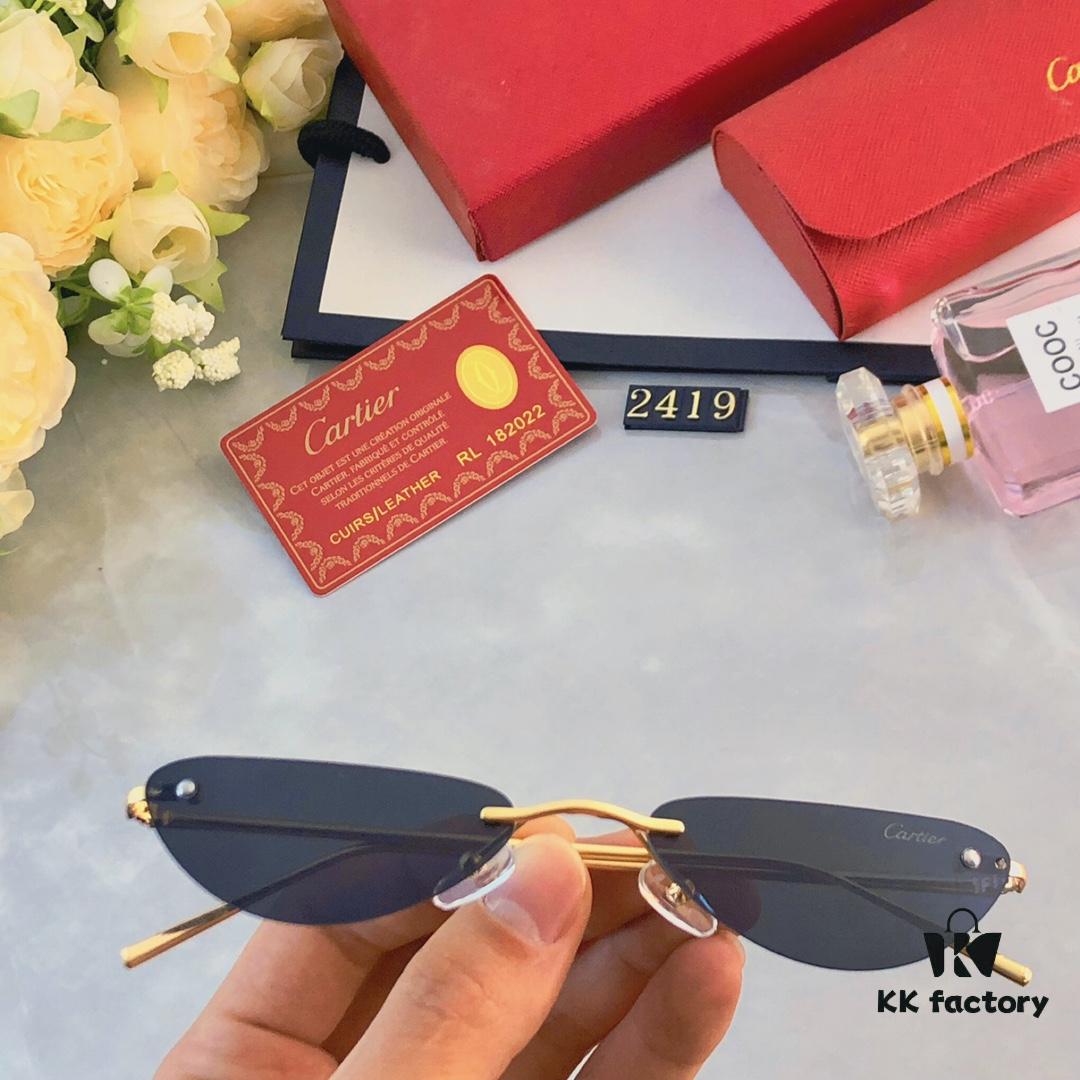 Cartier European and American Style Personalized Mini Frameless Sunglasses, Trendy Ocean Lens Sunglasses, New Arrival Sun Glasses