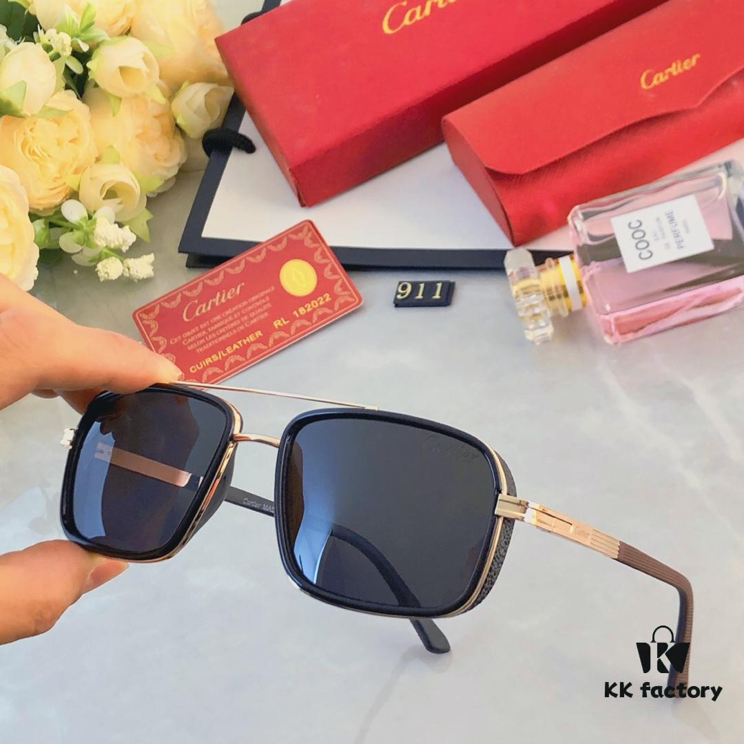 Cartier Double Bridge Sunglasses for Men, Stylish and Trendy Oversized Sun Glasses, Fashionable UV Protection Shades for Driving and Everyday Wear
