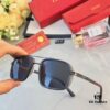 Cartier Double Bridge Sunglasses for Men, Stylish and Trendy Oversized Sun Glasses, Fashionable UV Protection Shades for Driving and Everyday Wear