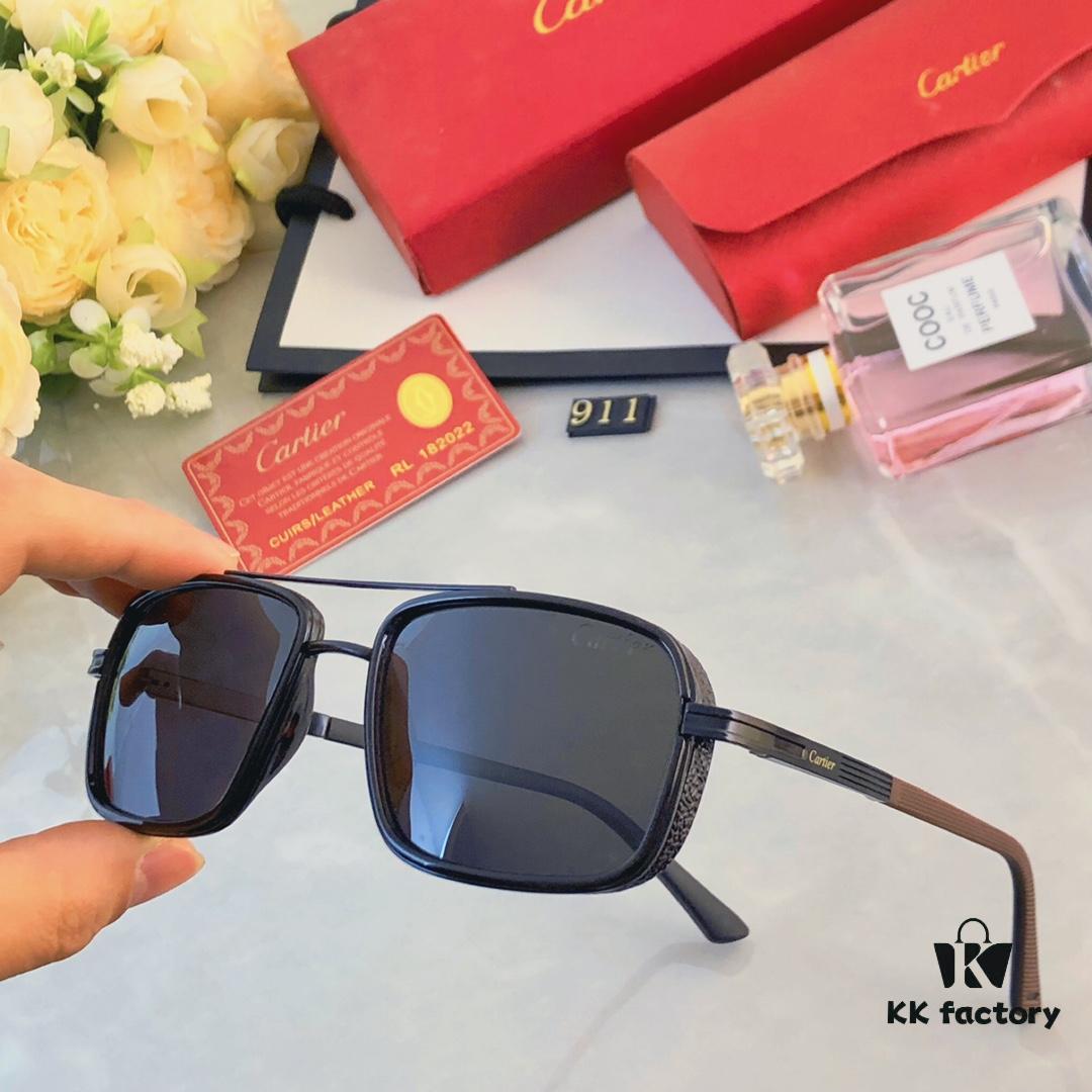 Cartier Double Bridge Sunglasses for Men, Stylish and Trendy Oversized Sun Glasses, Fashionable UV Protection Shades for Driving and Everyday Wear