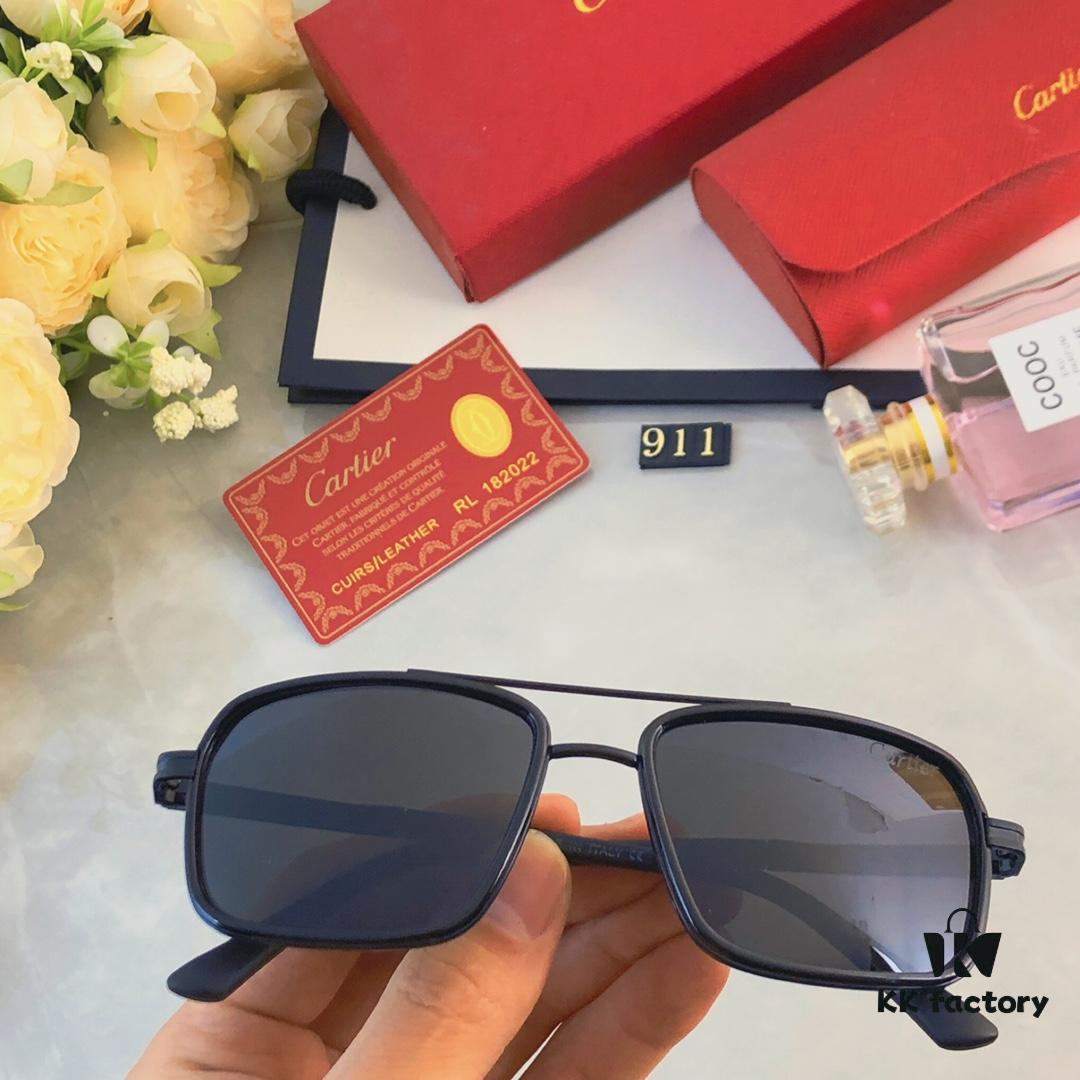 Cartier Double Bridge Sunglasses for Men, Stylish and Trendy Oversized Sun Glasses, Fashionable UV Protection Shades for Driving and Everyday Wear