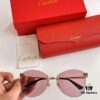 Cartier Golden Plated Nylon Aviator Sunglasses - Sun Protection Model CT0398S Size 62□15-145