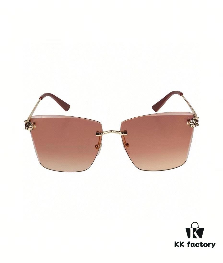 Classic Painted Leopard Head Cartier Gold-Plated CT0397S Sunglasses