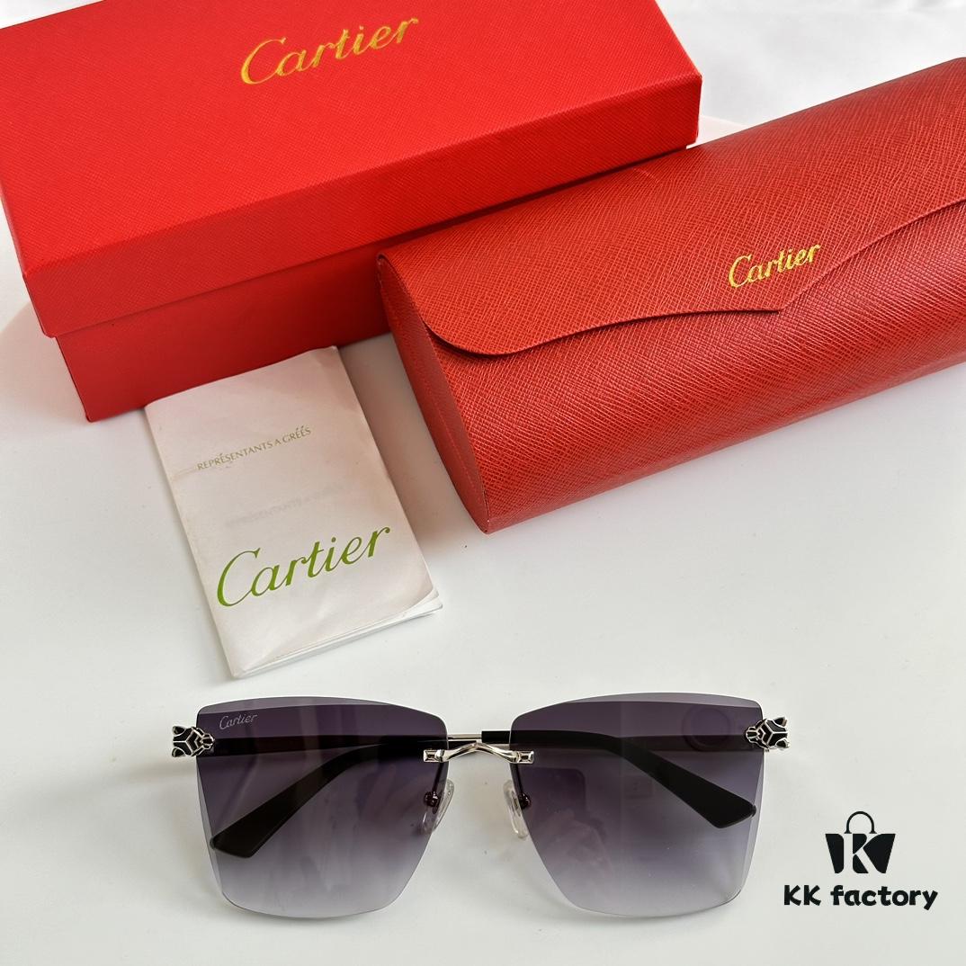 Classic Painted Leopard Head Cartier Gold-Plated CT0397S Sunglasses