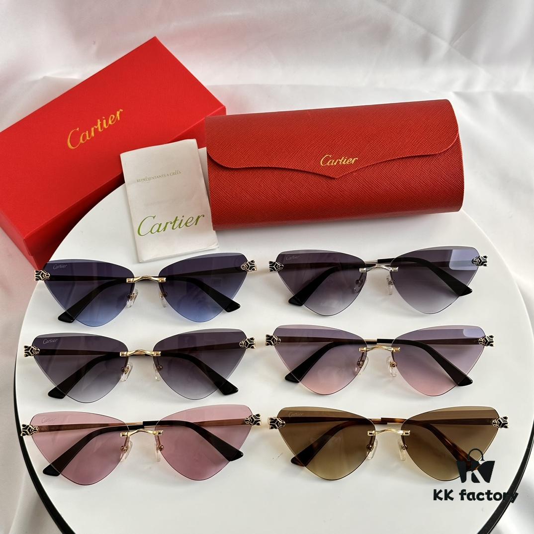 CARTIER CT0399S Almond-Shaped Polished Gold-Plated Cheetah Sunglasses