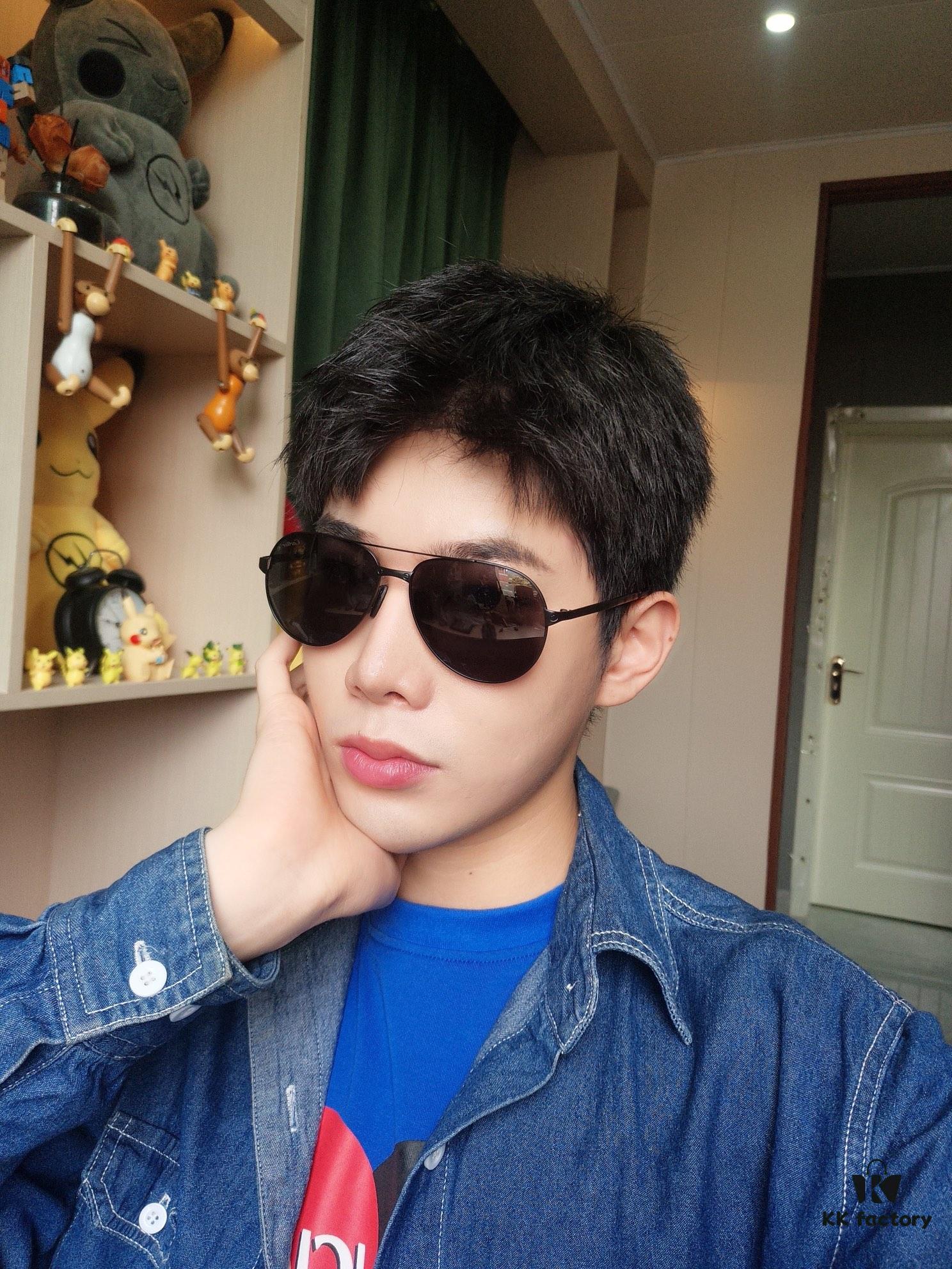 Cartier Official Website 1:1 Large Aviator Sunglasses, High-End and Elegant, Minimalist Signature Logo on Temples, Luxurious Craftsmanship, Model: K2200