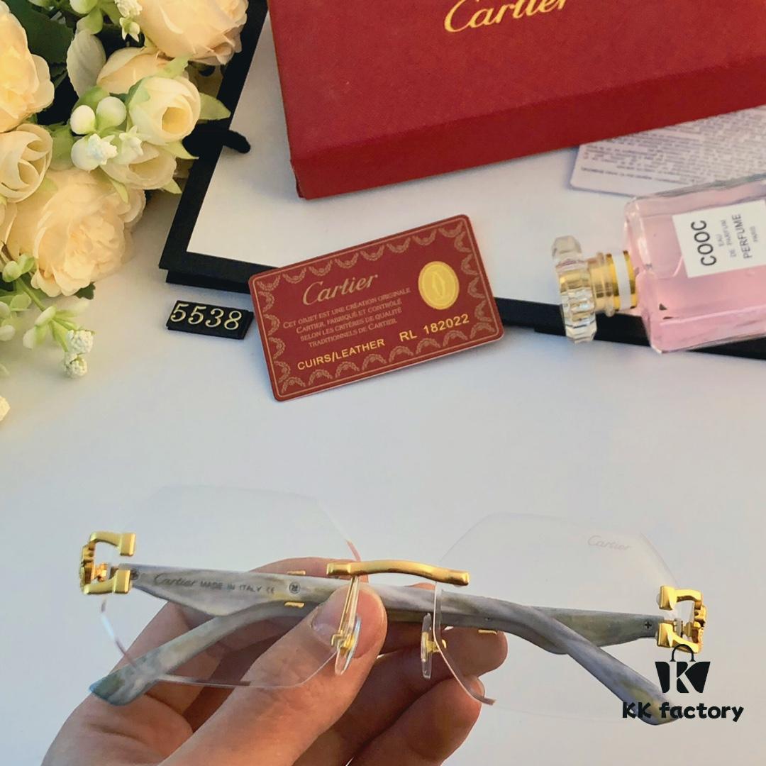 Cartier New Model Stylish Frameless Panther Decorated Sunglasses, Retro Fashion Unisex Driving Sun Glasses