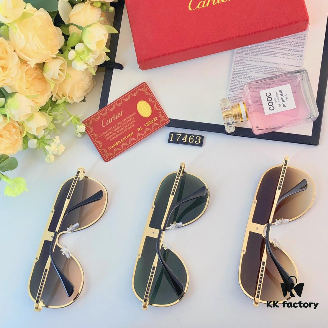 Cartier 2024 Luxury Oversized Full-Rim Sunglasses, European Celebrity-Inspired Lightweight Protective Eyewear