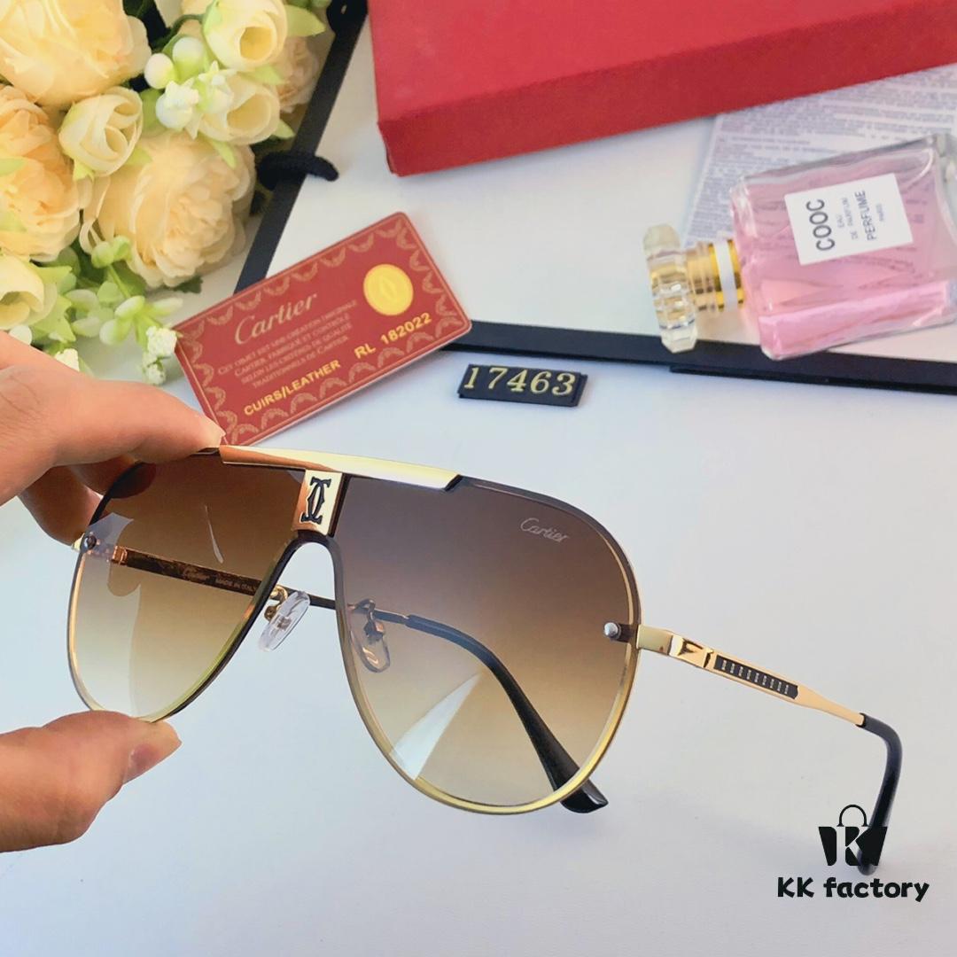 Cartier 2024 Luxury Oversized Full-Rim Sunglasses, European Celebrity-Inspired Lightweight Protective Eyewear