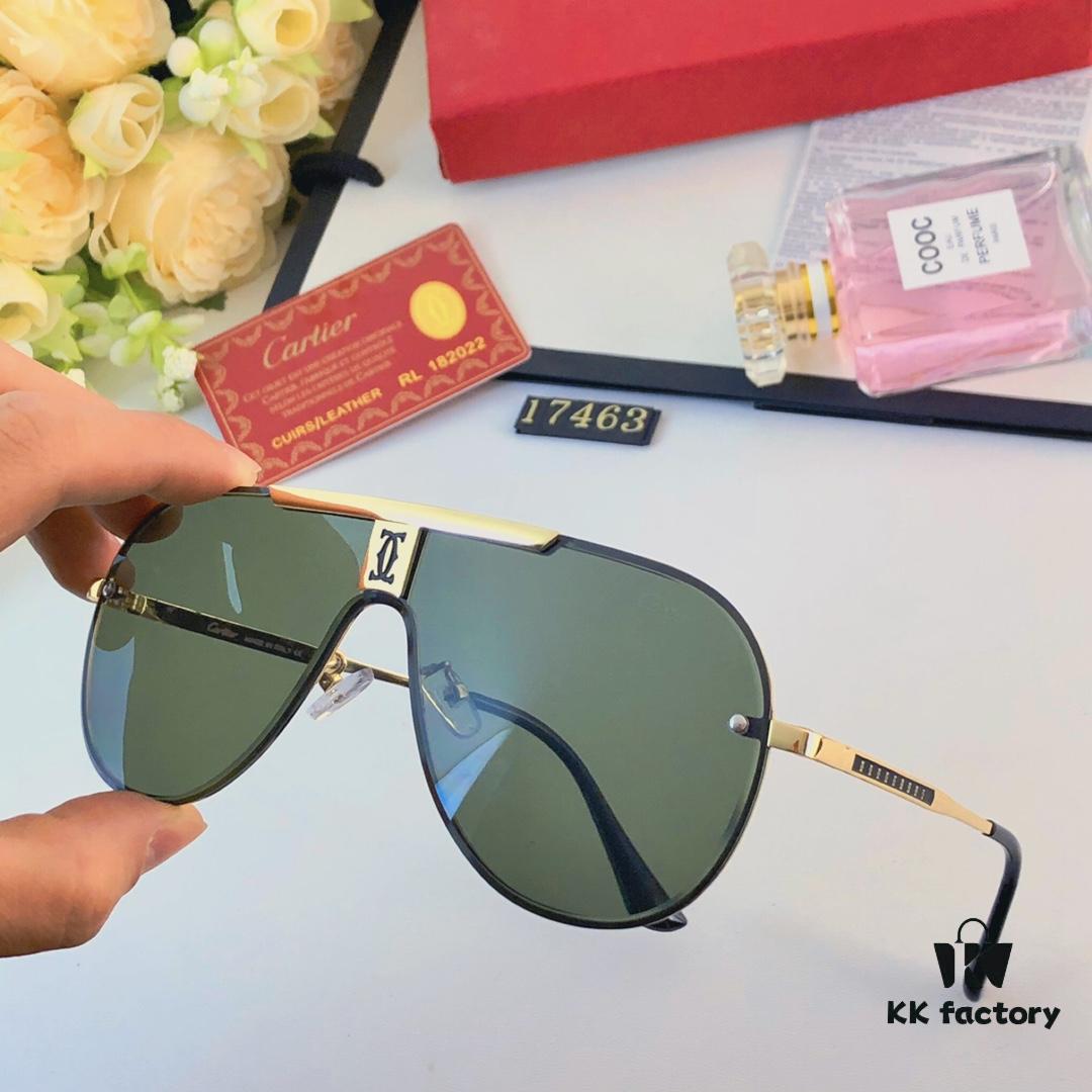 Cartier 2024 Luxury Oversized Full-Rim Sunglasses, European Celebrity-Inspired Lightweight Protective Eyewear