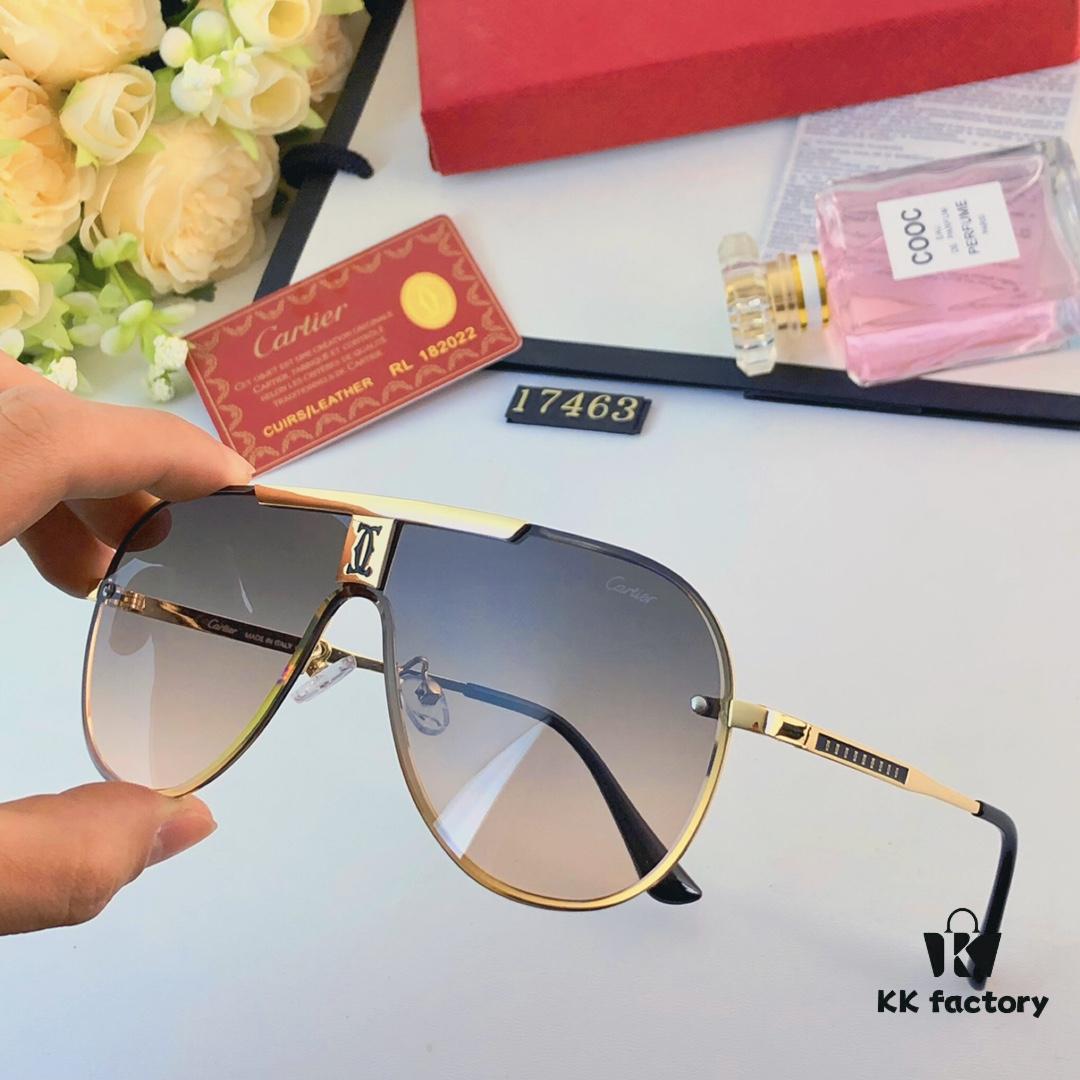 Cartier 2024 Luxury Oversized Full-Rim Sunglasses, European Celebrity-Inspired Lightweight Protective Eyewear