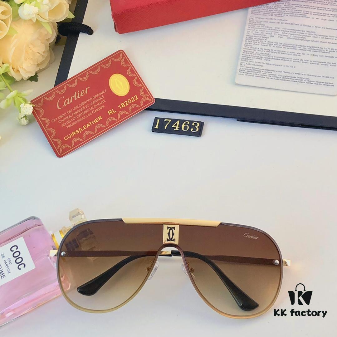 Cartier 2024 Luxury Oversized Full-Rim Sunglasses, European Celebrity-Inspired Lightweight Protective Eyewear