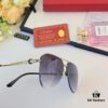 Cartier 2024 New Large-Frame Sunglasses, Korean-Style Fashionable Sun Glasses, Metal Aviator Shades