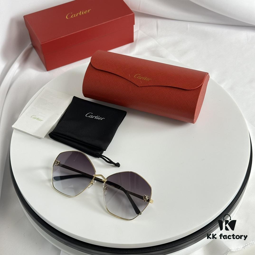 100 New Stylish Cartier Panther Head CT0356 Unisex Sunglasses with Vibrant Dual-Tone Plating, Lifelike 3D Panther Logo