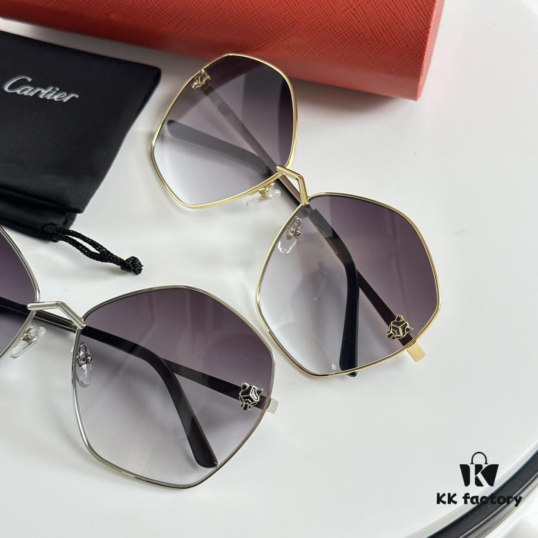 100 New Stylish Cartier Panther Head CT0356 Unisex Sunglasses with Vibrant Dual-Tone Plating, Lifelike 3D Panther Logo