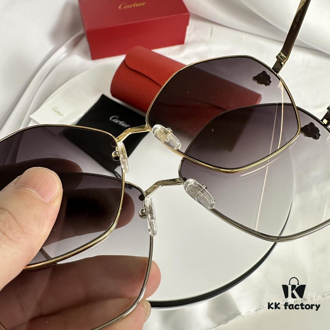 100 New Stylish Cartier Panther Head CT0356 Unisex Sunglasses with Vibrant Dual-Tone Plating, Lifelike 3D Panther Logo