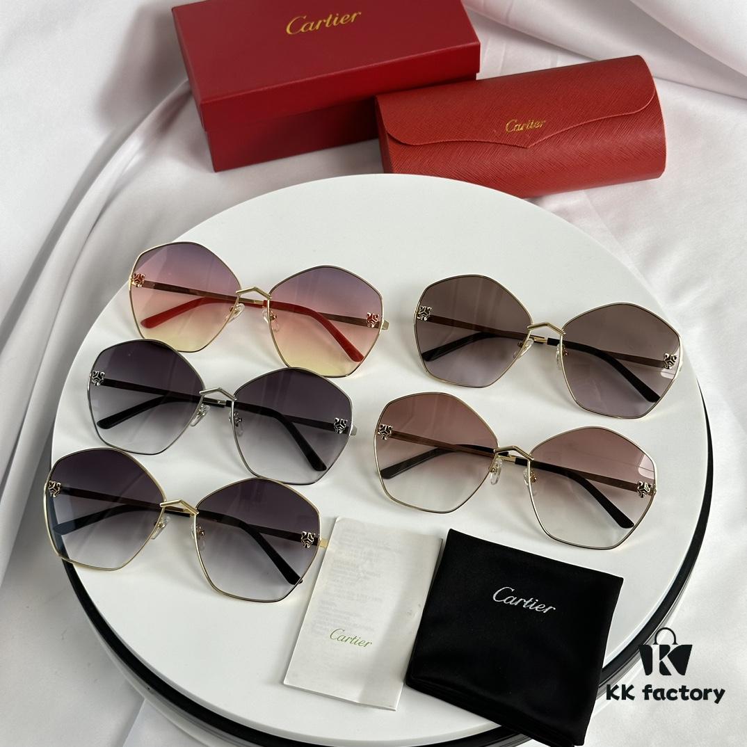 100 New Stylish Cartier Panther Head CT0356 Unisex Sunglasses with Vibrant Dual-Tone Plating, Lifelike 3D Panther Logo