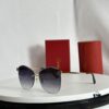 110 Cartier Golden Plated Nylon Round Cat-Eye Sunglasses Sun Protection Model CT0398S Size: 62□15-145