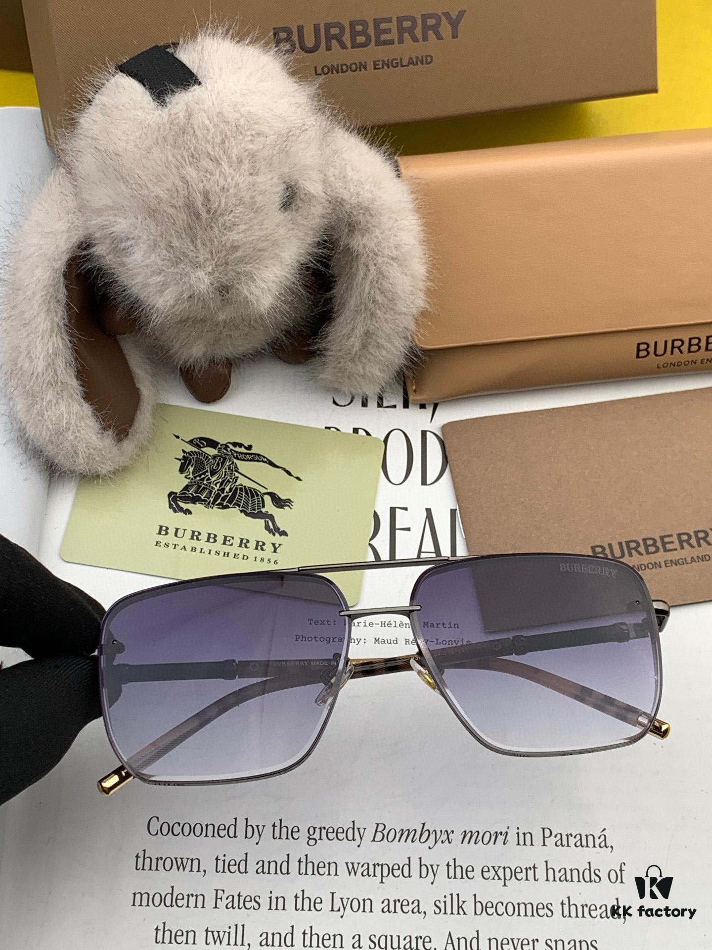 BURBERRY Men's Sunglasses, Authentic Round 'Bug-Eye' Design, High-Quality Unisex Style, Flattering Fit, New Arrival B62306