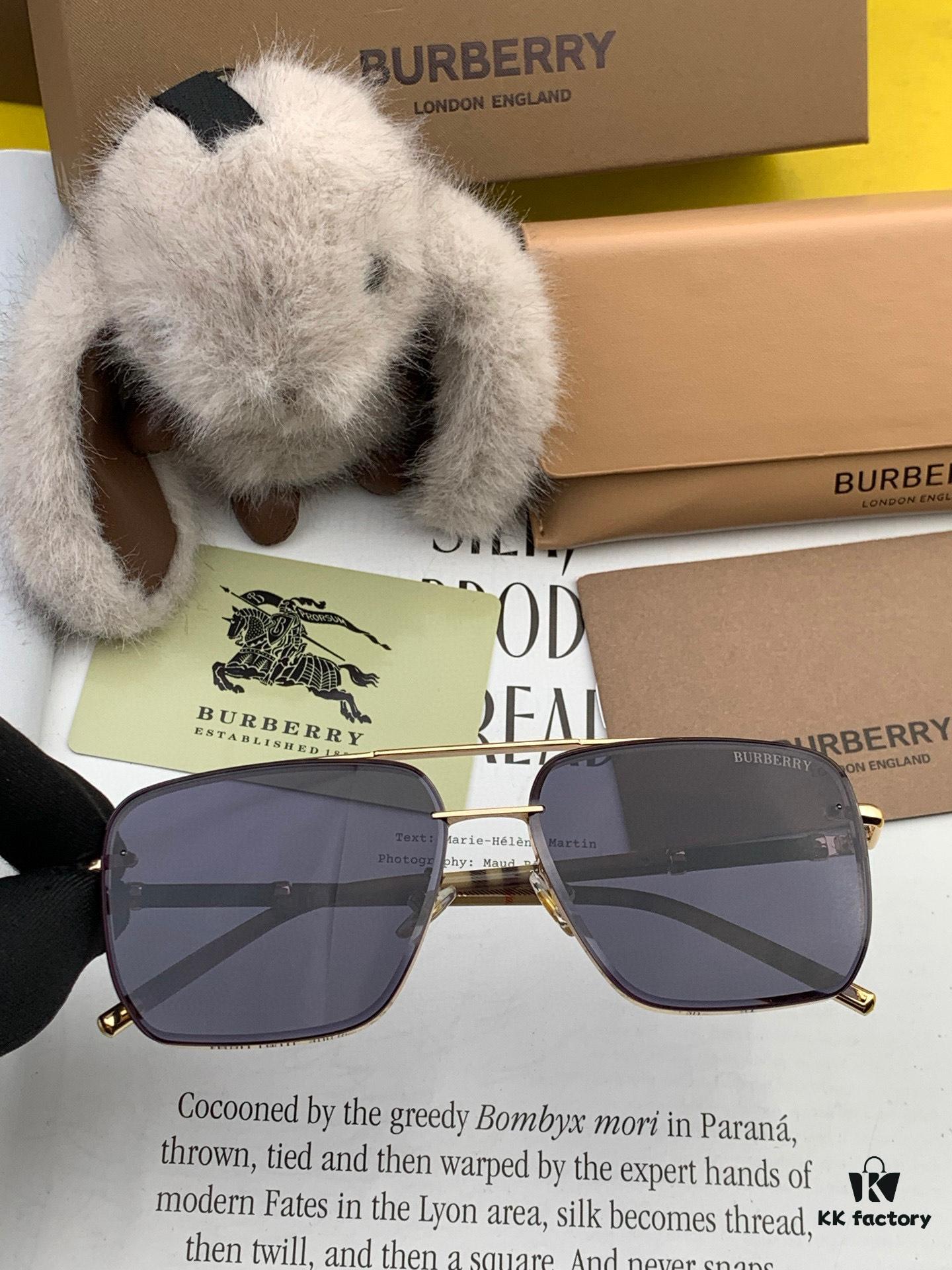 BURBERRY Men's Sunglasses, Authentic Round 'Bug-Eye' Design, High-Quality Unisex Style, Flattering Fit, New Arrival B62306