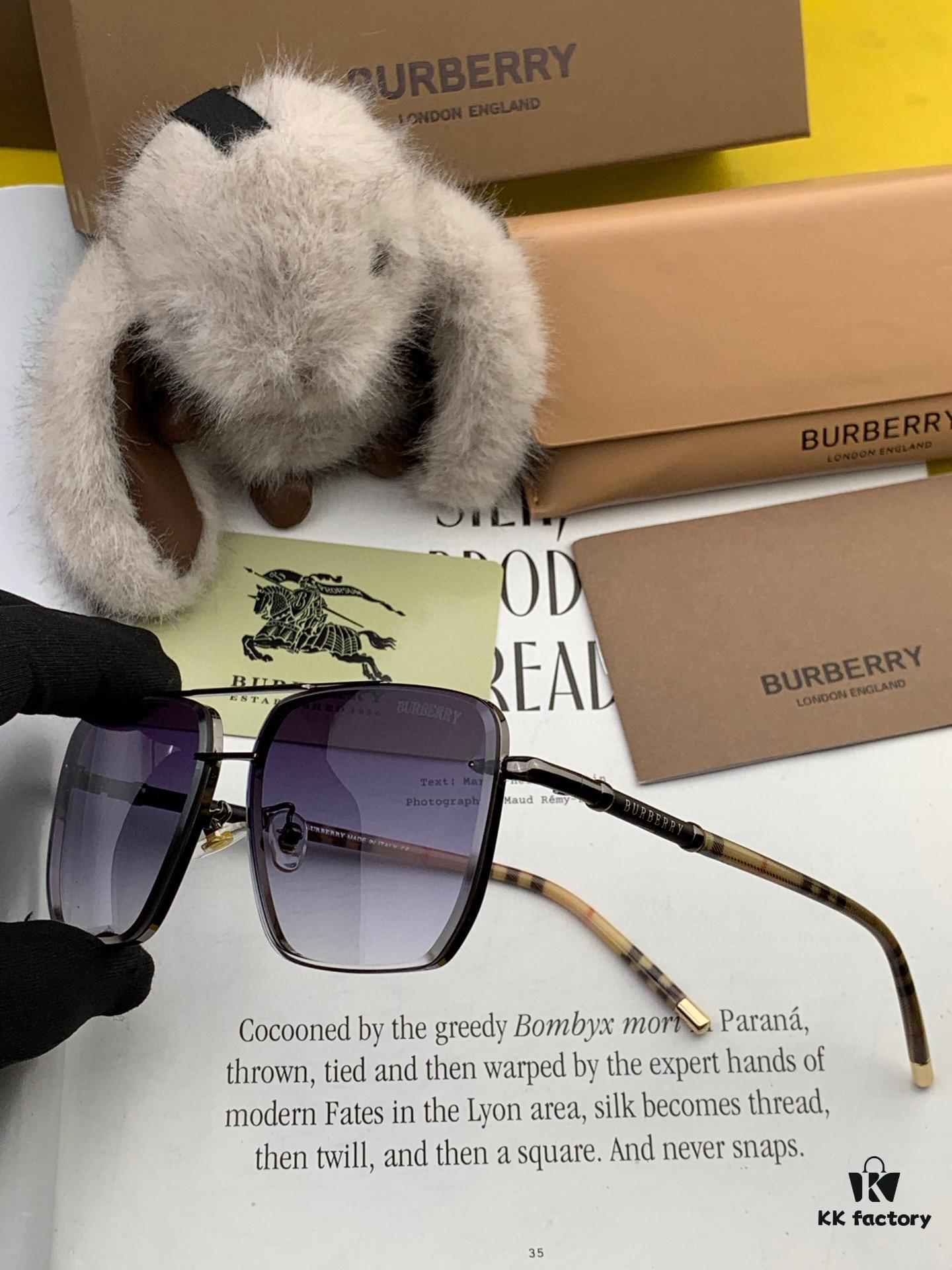 BURBERRY Men's Sunglasses, Authentic Round 'Bug-Eye' Design, High-Quality Unisex Style, Flattering Fit, New Arrival B62306