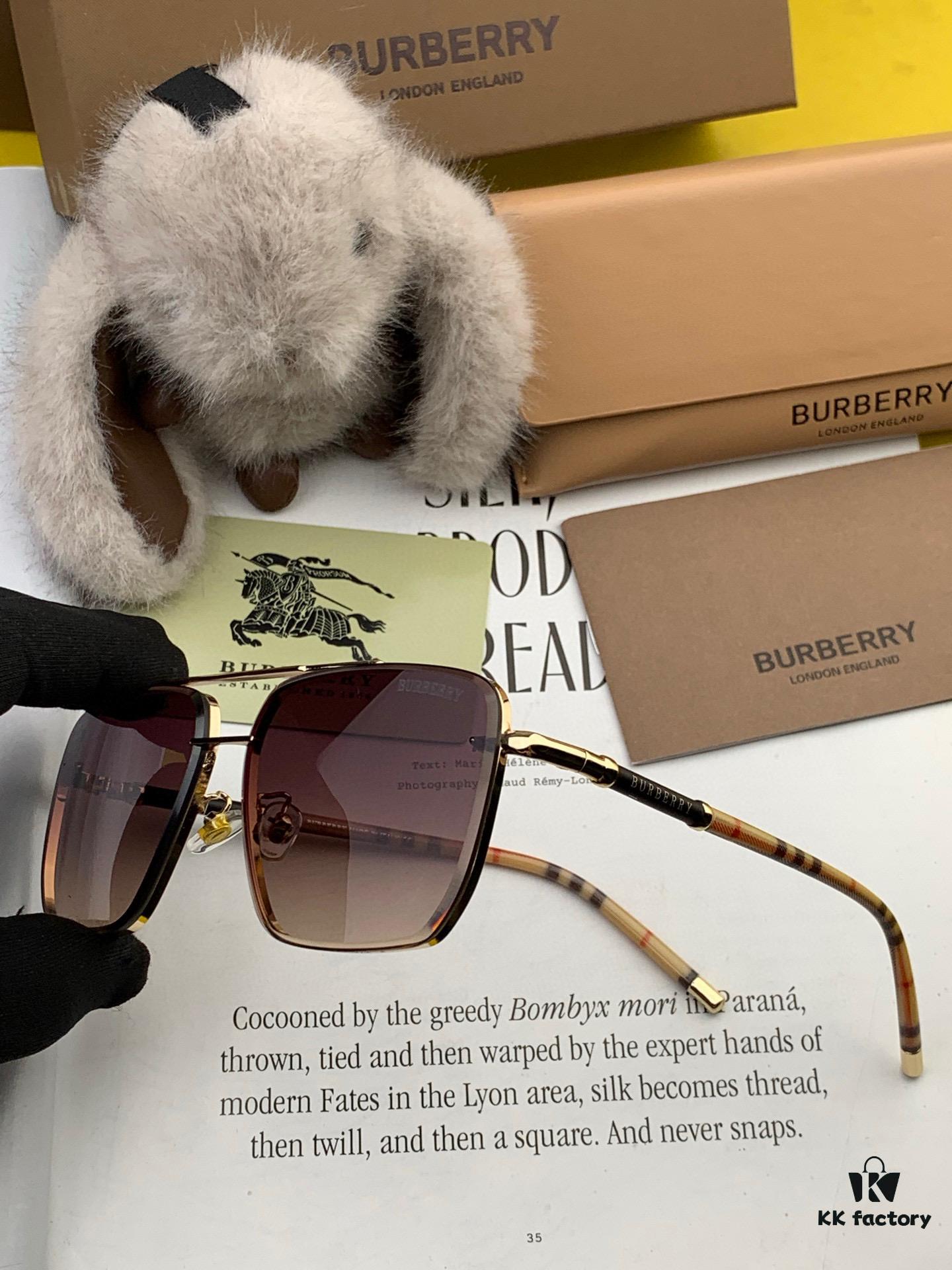 BURBERRY Men's Sunglasses, Authentic Round 'Bug-Eye' Design, High-Quality Unisex Style, Flattering Fit, New Arrival B62306