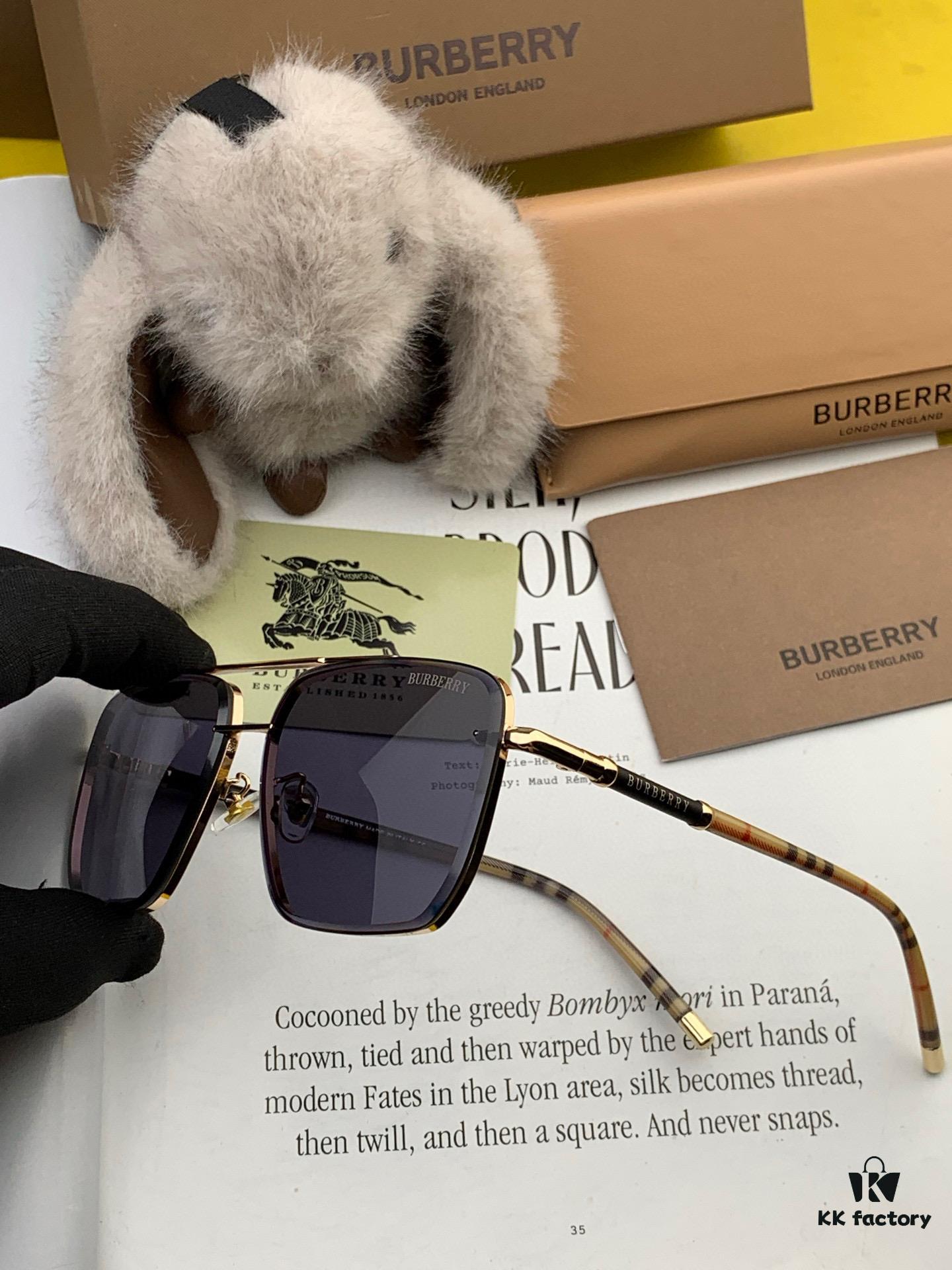 BURBERRY Men's Sunglasses, Authentic Round 'Bug-Eye' Design, High-Quality Unisex Style, Flattering Fit, New Arrival B62306