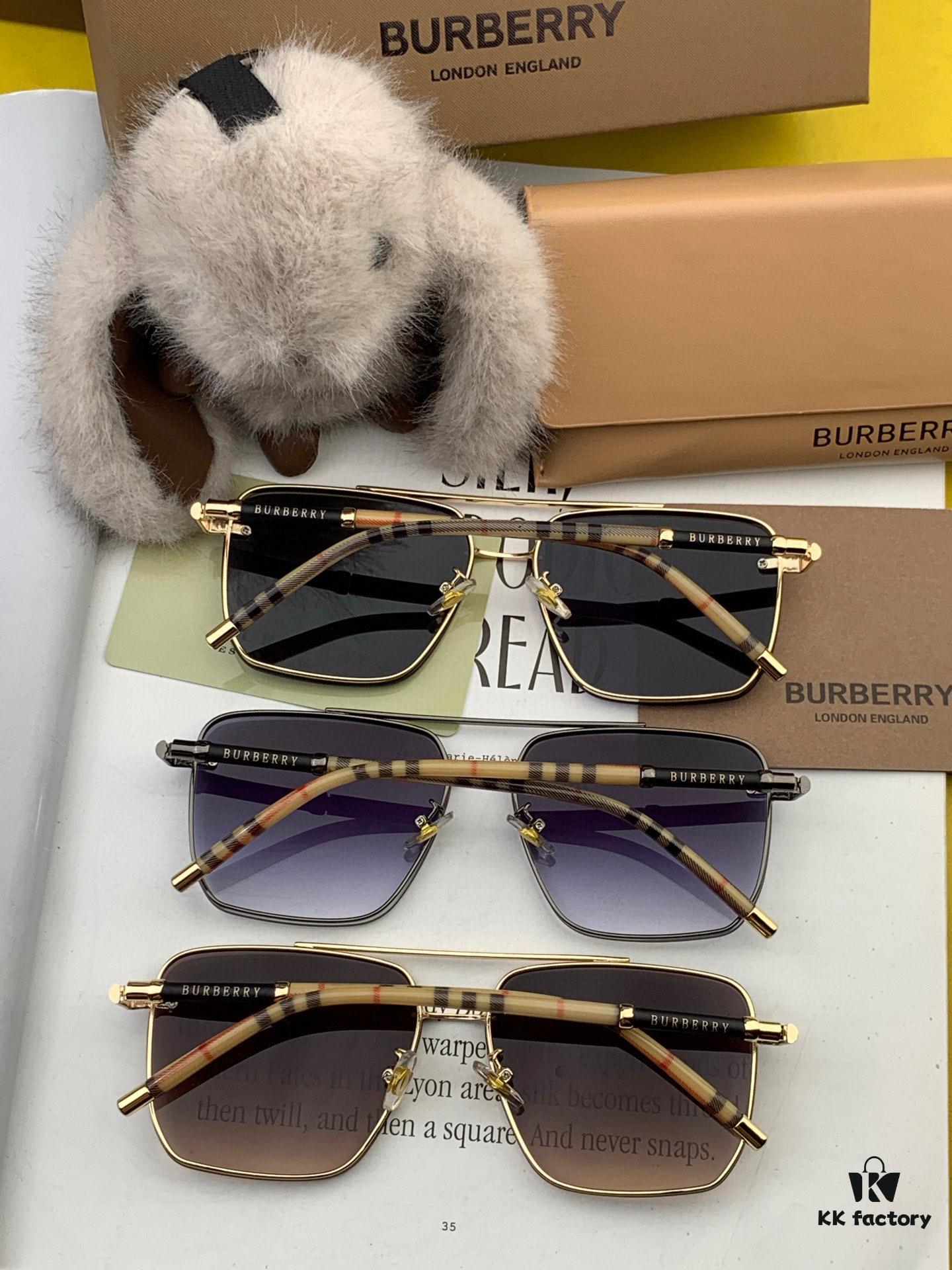 BURBERRY Men's Sunglasses, Authentic Round 'Bug-Eye' Design, High-Quality Unisex Style, Flattering Fit, New Arrival B62306