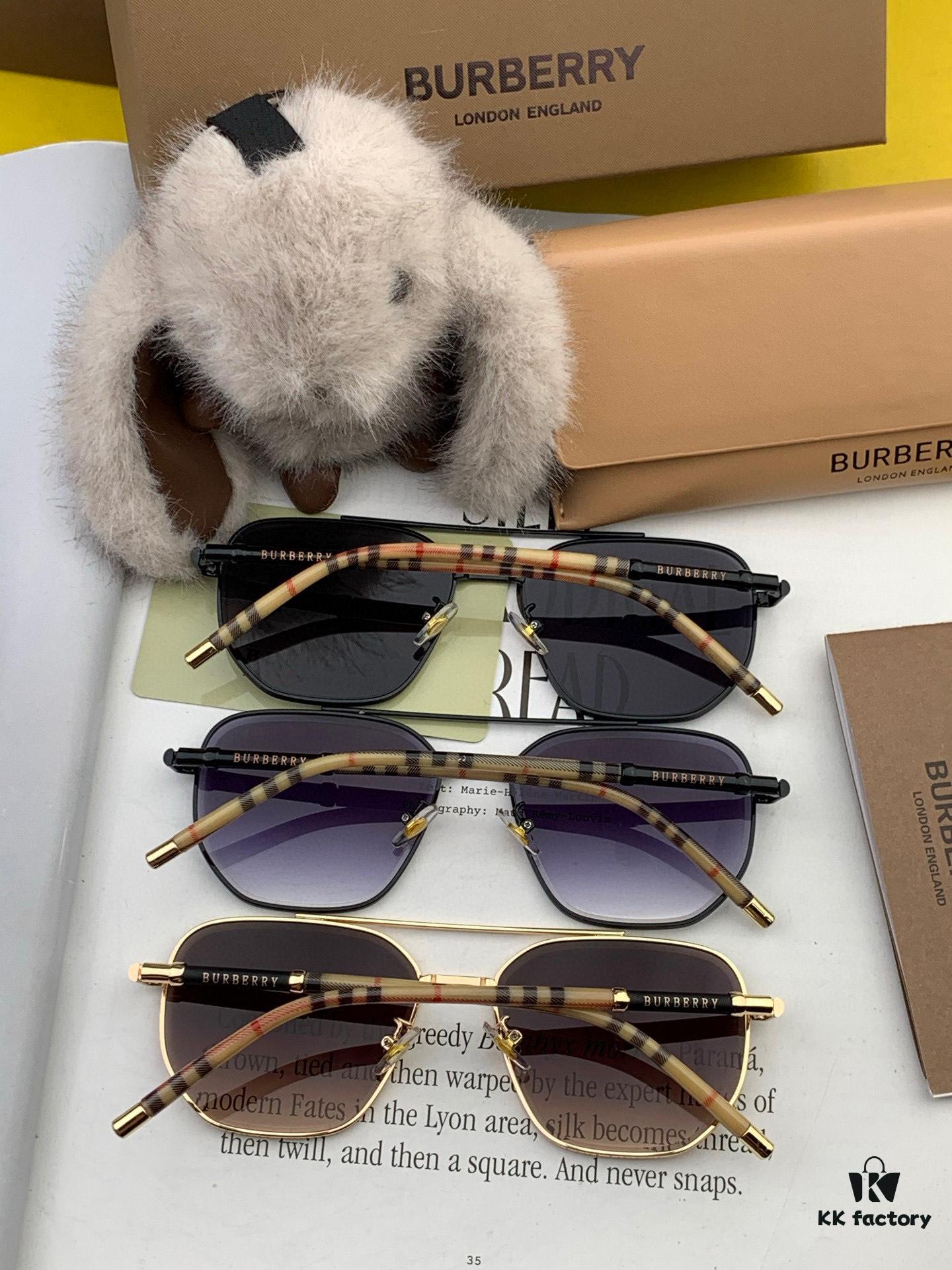 BURBERRY Men's Sunglasses Original Frog Style High-Quality Unisex Design New Arrival Model B62306