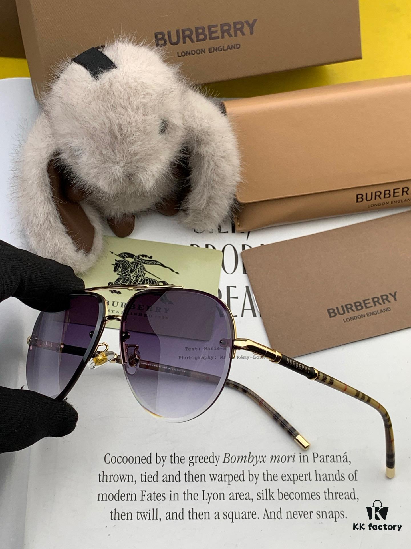 BURBERRY Men's Sunglasses, High-Quality Aviator Style, Flattering Fit, Latest Model B938