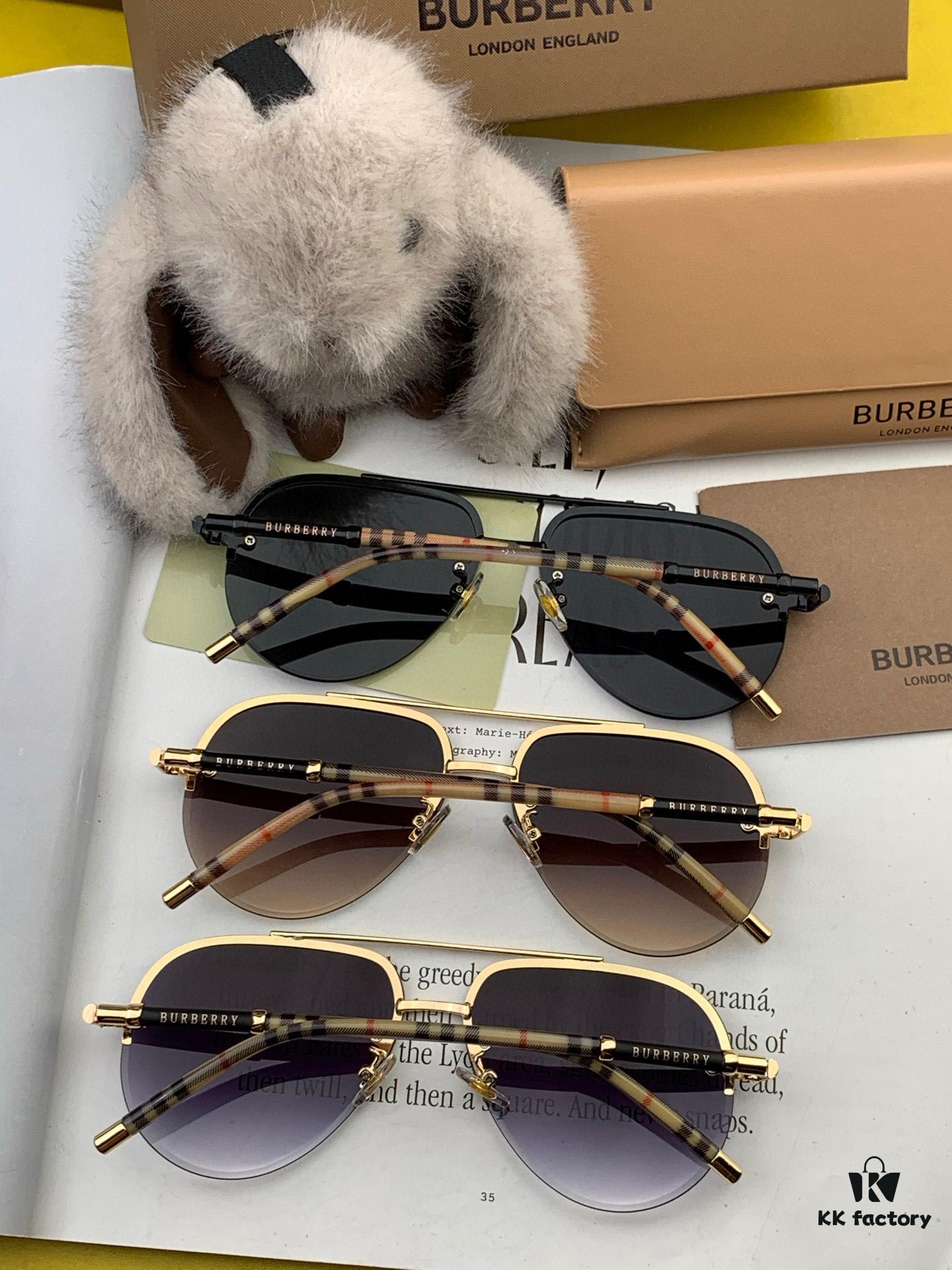 BURBERRY Men's Sunglasses, High-Quality Aviator Style, Flattering Fit, Latest Model B938