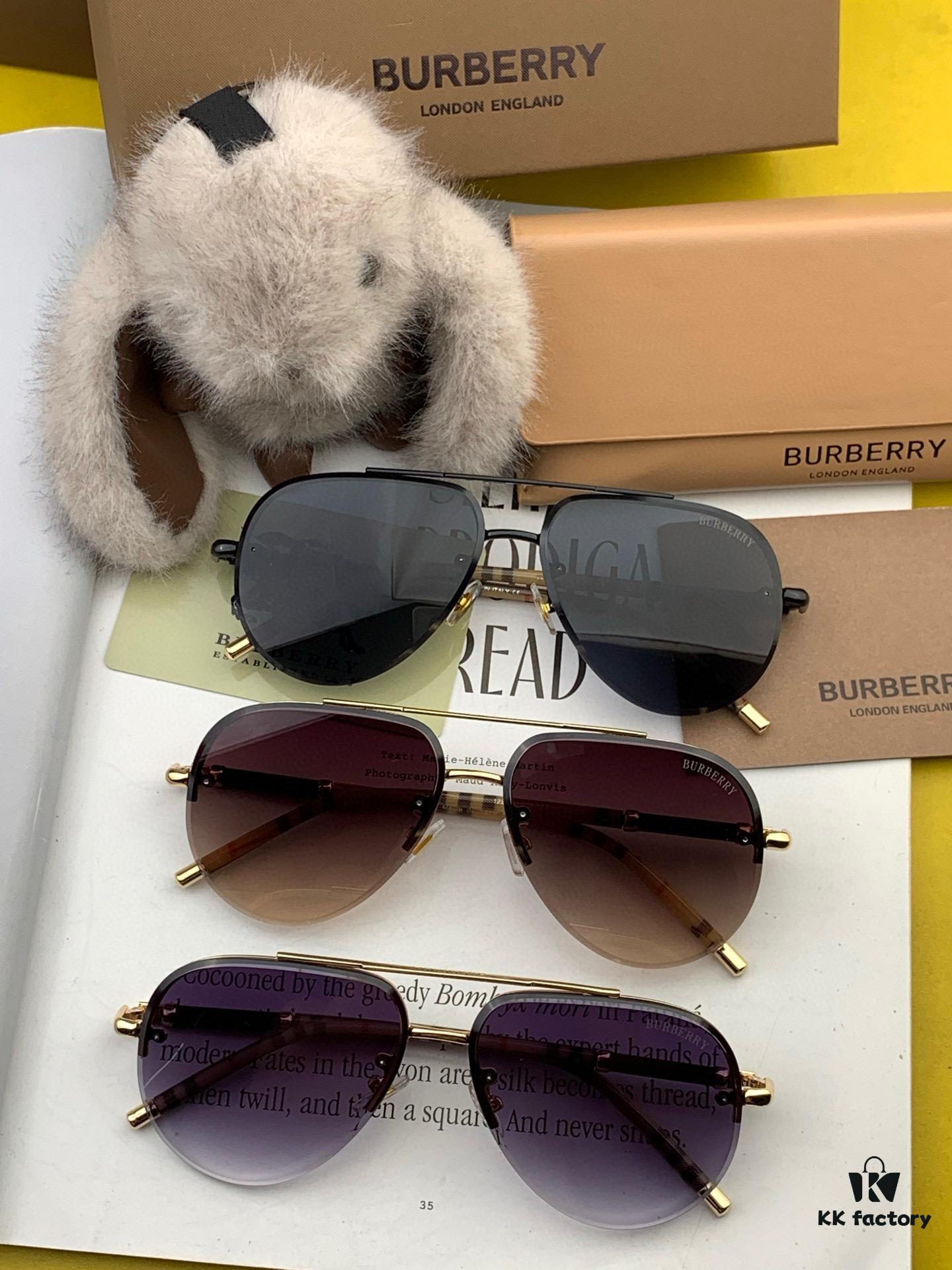 BURBERRY Men's Sunglasses, High-Quality Aviator Style, Flattering Fit, Latest Model B938