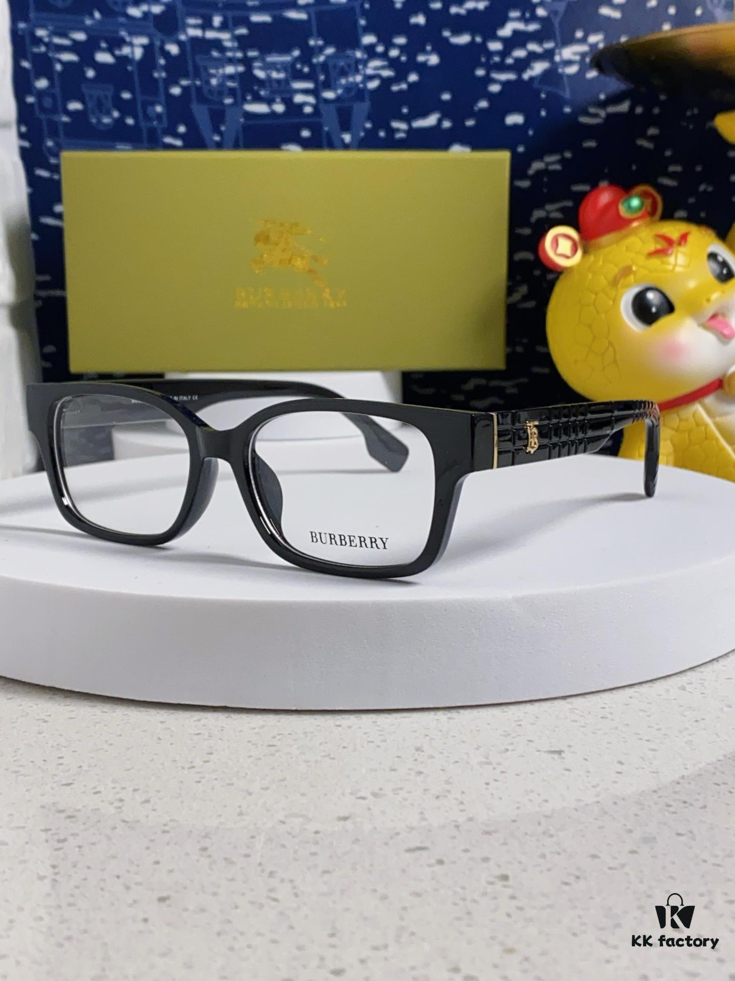 Burberry 2025 New Arrival High-Aesthetic Women's Eyeglass Frame, Large Frame Prescription-Compatible, Blue Light Blocking, Non-Powered Glasses for Daily Wear, Slimming Effect