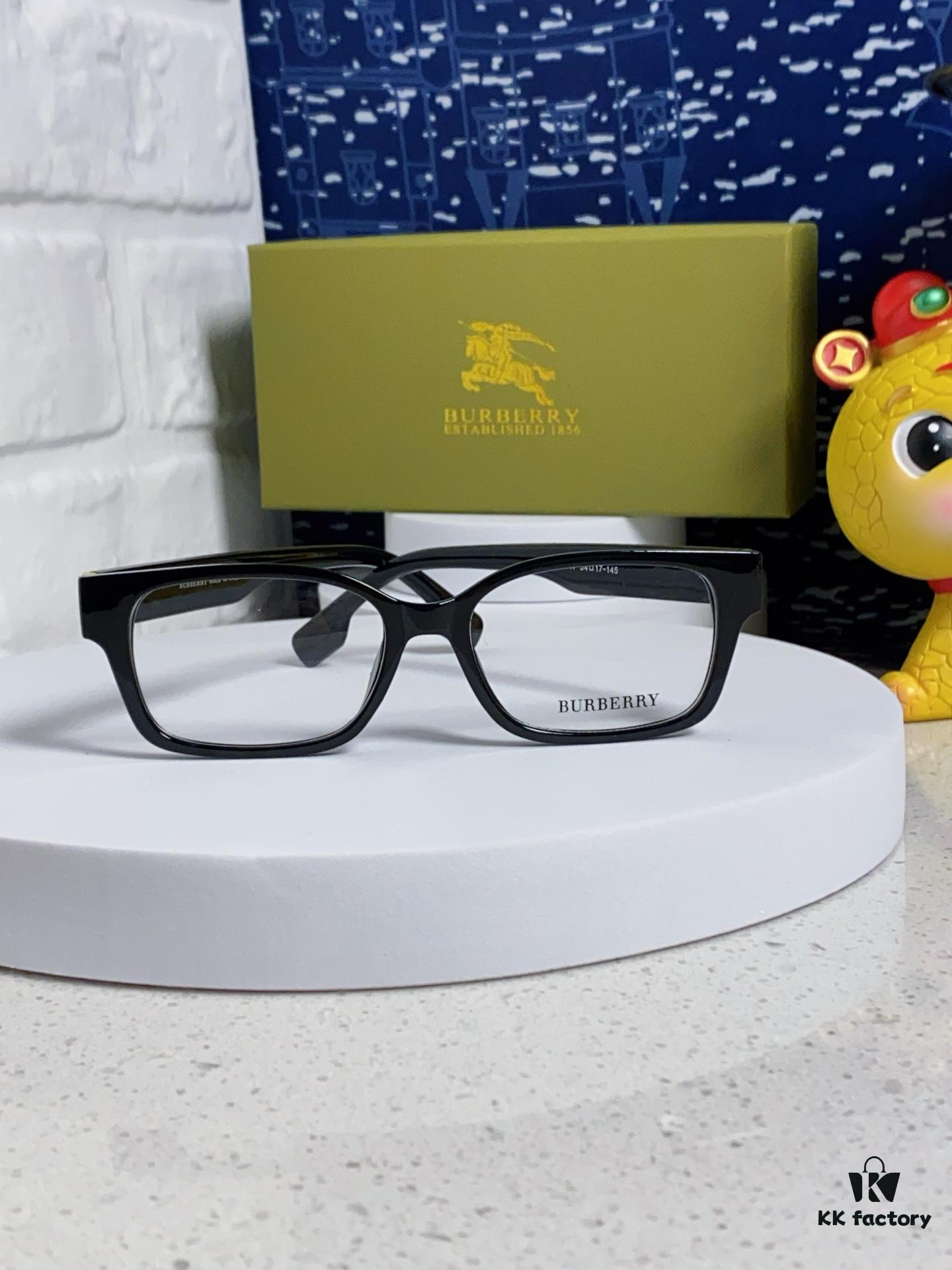 Burberry 2025 New Arrival High-Aesthetic Women's Eyeglass Frame, Large Frame Prescription-Compatible, Blue Light Blocking, Non-Powered Glasses for Daily Wear, Slimming Effect