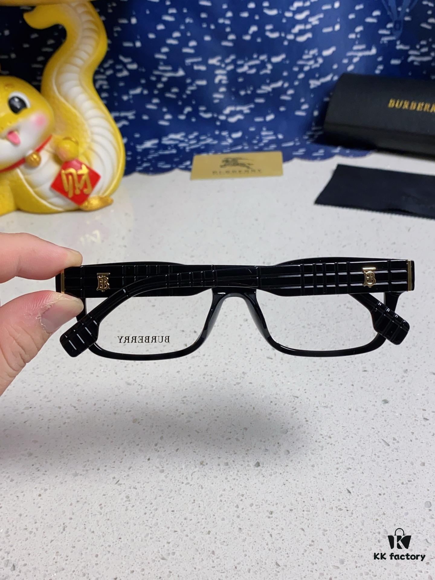 Burberry 2025 New Arrival High-Aesthetic Women's Eyeglass Frame, Large Frame Prescription-Compatible, Blue Light Blocking, Non-Powered Glasses for Daily Wear, Slimming Effect