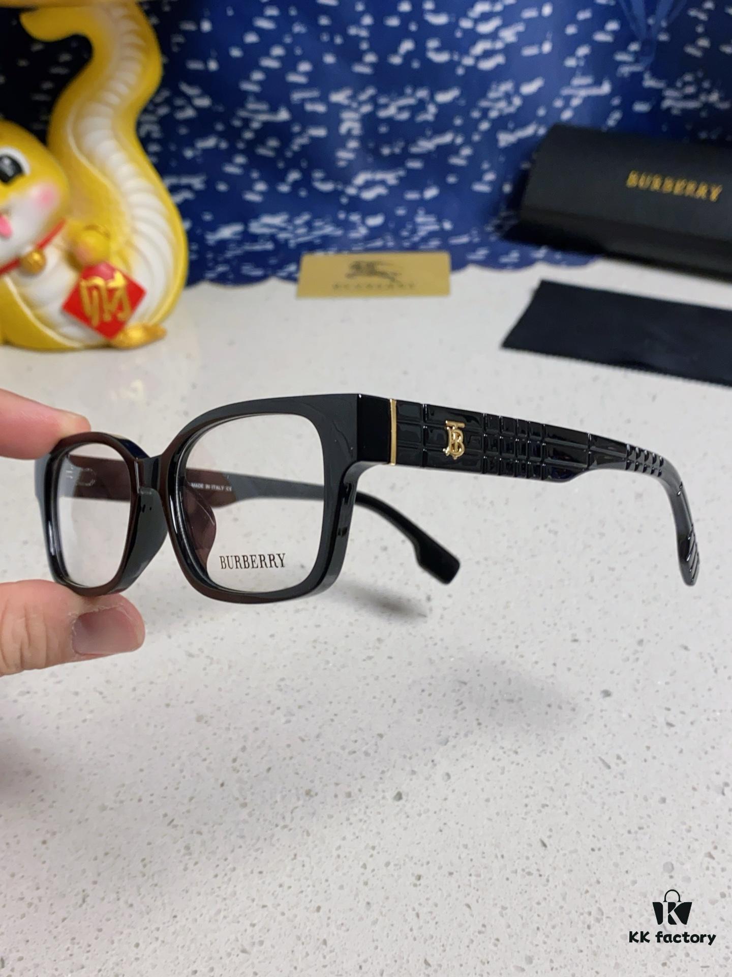 Burberry 2025 New Arrival High-Aesthetic Women's Eyeglass Frame, Large Frame Prescription-Compatible, Blue Light Blocking, Non-Powered Glasses for Daily Wear, Slimming Effect