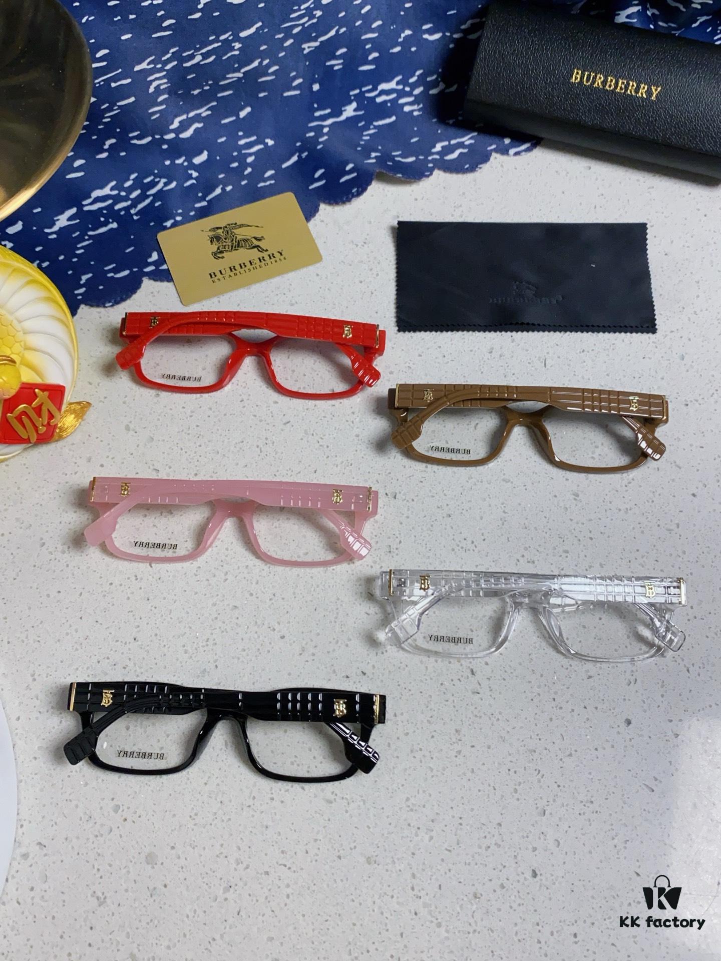 Burberry 2025 New Arrival High-Aesthetic Eyeglass Frame for Women, Large Frame Prescription-Compatible Optical Glasses, Blue Light Blocking, Non-Prescription Lens Ready, Slimming Effect