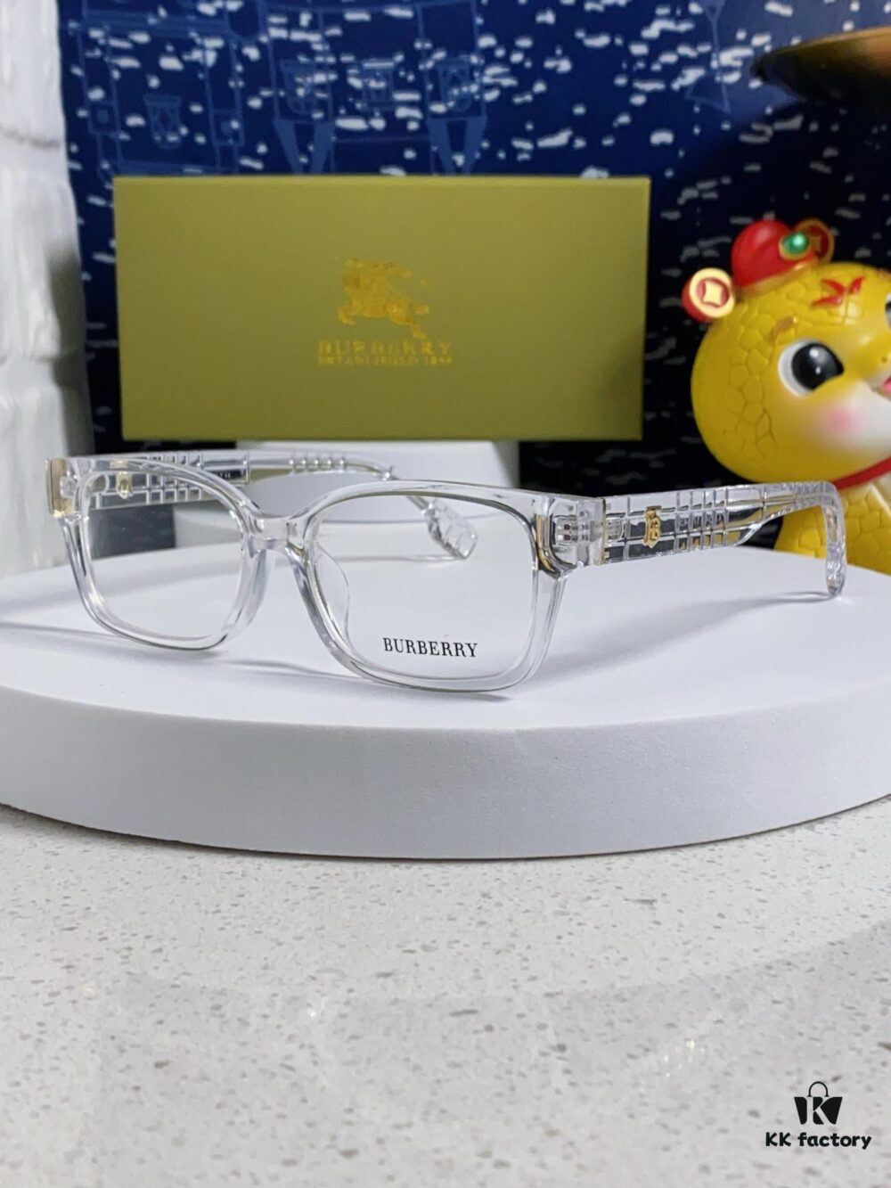 Burberry 2025 New Arrival High-Beauty Eyeglass Frame for Women, Large-Rimmed Prescription-Compatible Glasses, Blue-Light Blocking, Non-Prescription Optical Frames, Slimming Everyday Wear