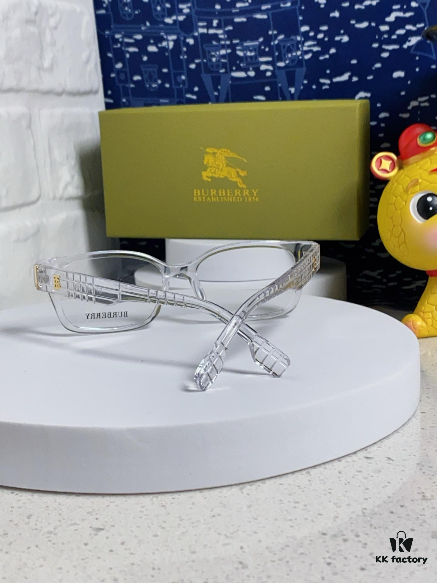 Burberry 2025 New Arrival High-Beauty Eyeglass Frame for Women, Large-Rimmed Prescription-Compatible Glasses, Blue-Light Blocking, Non-Prescription Optical Frames, Slimming Everyday Wear