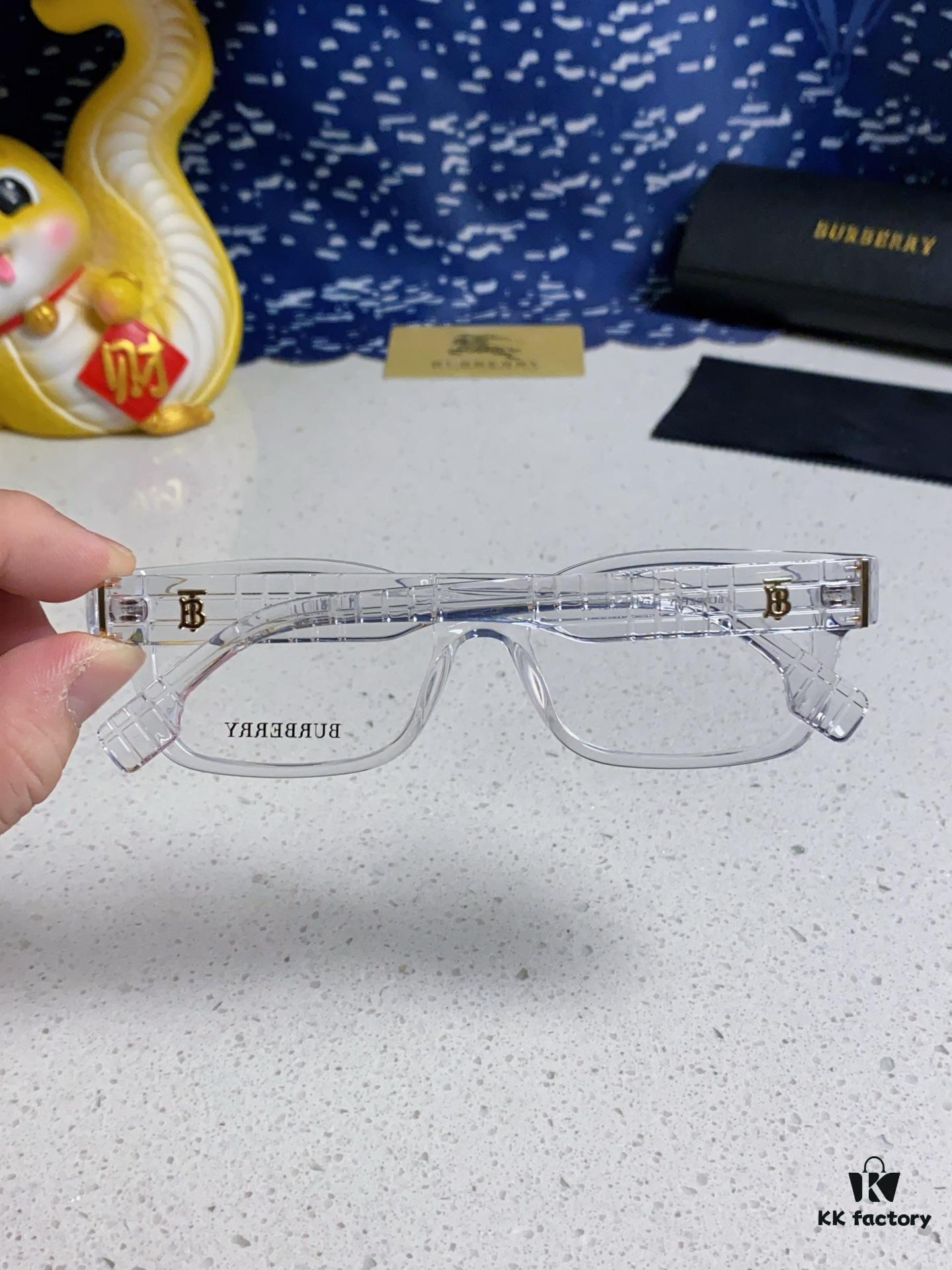 Burberry 2025 New Arrival High-Beauty Eyeglass Frame for Women, Large-Rimmed Prescription-Compatible Glasses, Blue-Light Blocking, Non-Prescription Optical Frames, Slimming Everyday Wear