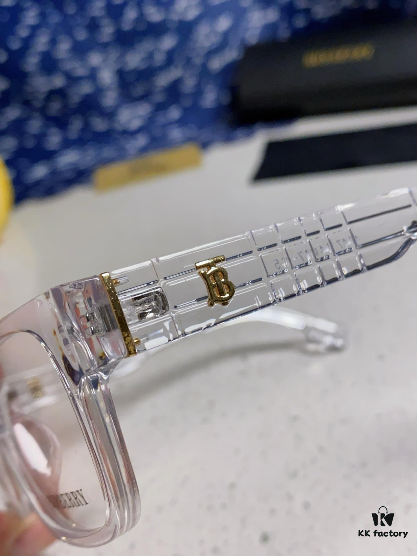 Burberry 2025 New Arrival High-Beauty Eyeglass Frame for Women, Large-Rimmed Prescription-Compatible Glasses, Blue-Light Blocking, Non-Prescription Optical Frames, Slimming Everyday Wear